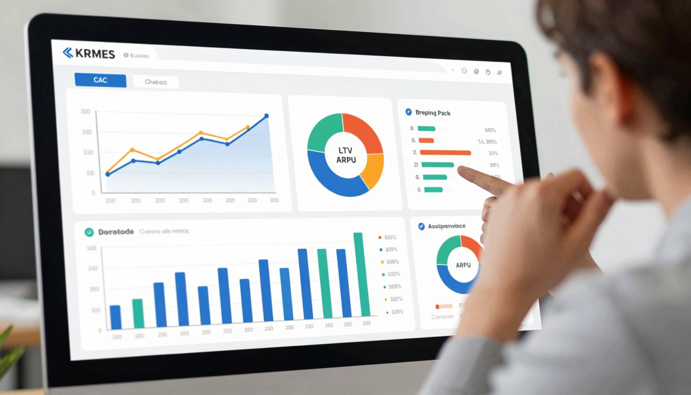 KPI 대시보드를 모니터에 띄워두고 분석하는 장면