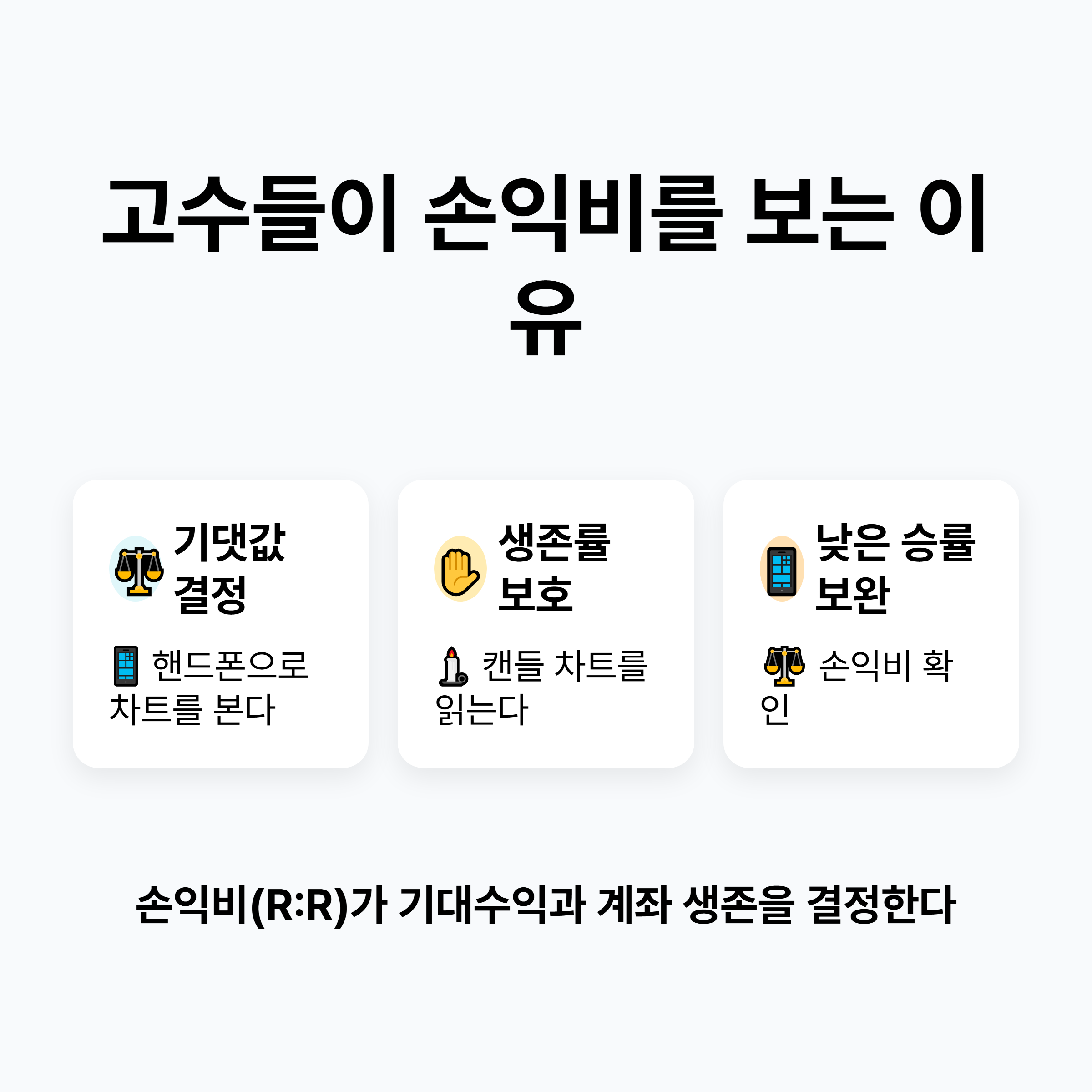 핸드폰으로 짧은 캔들 차트를 보는 트레이더의 손 — 스캘핑 상황 이미지