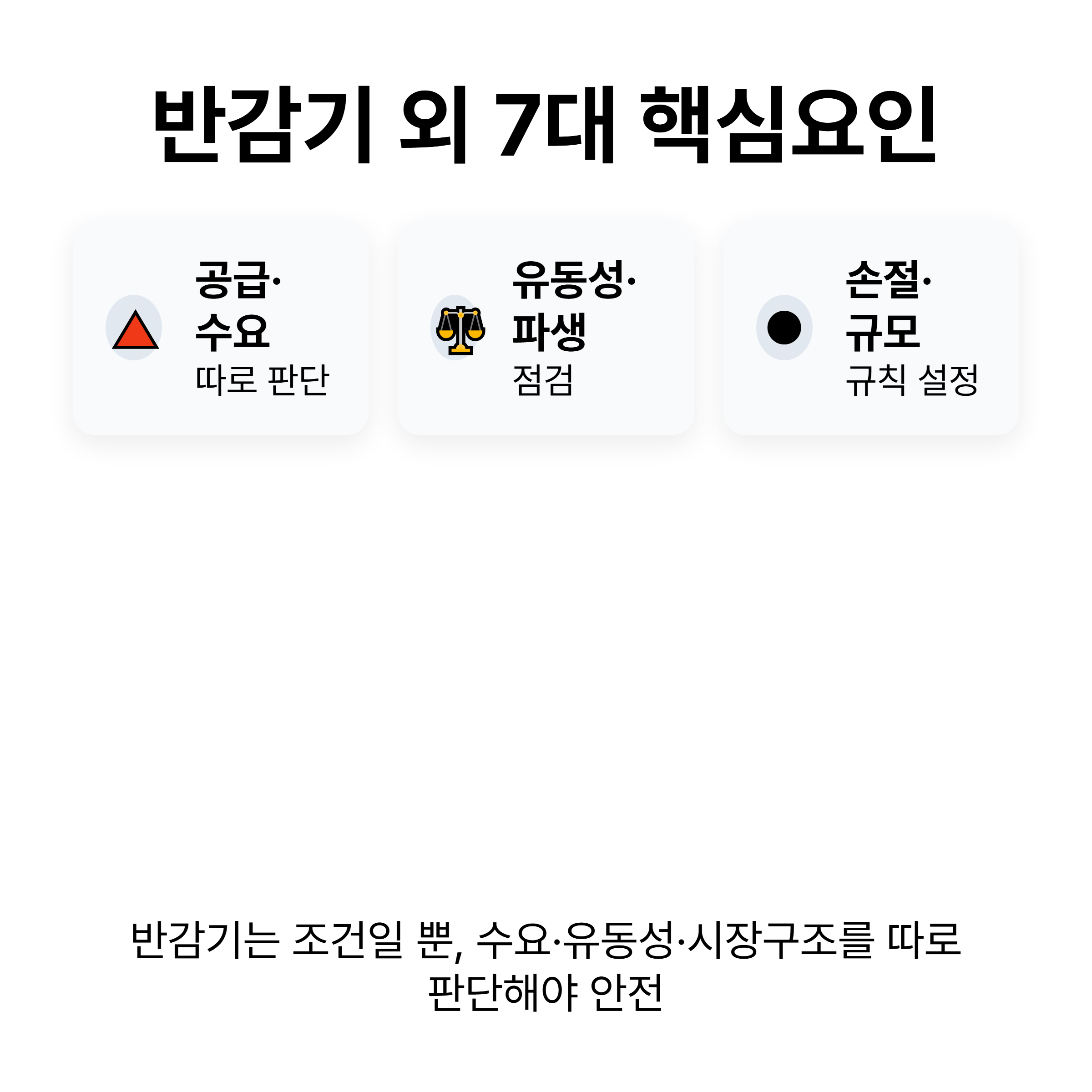 반감기 외 핵심 7가지 요인을 한눈에 정리한 핵심 포인트 카드